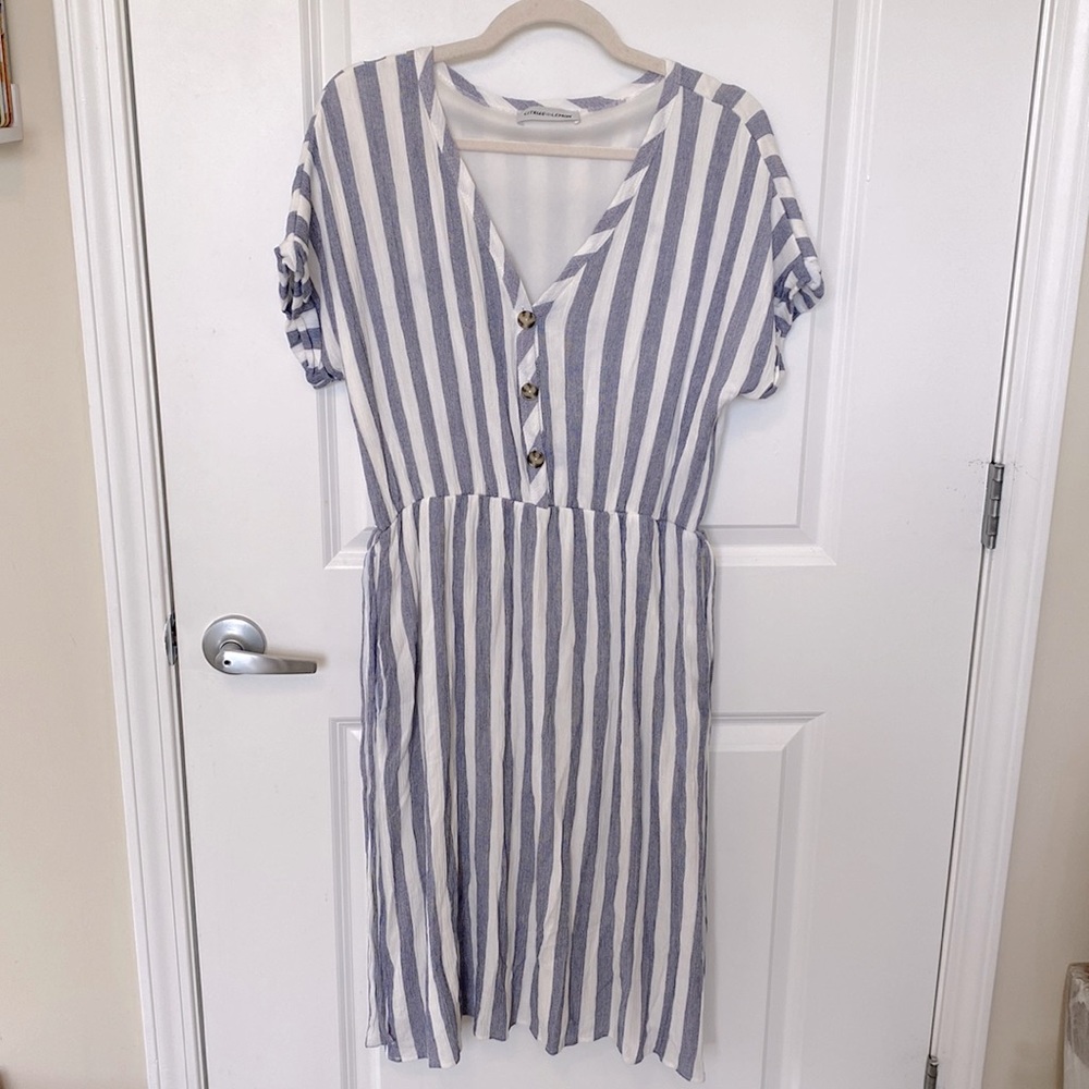 Citrus and Lemon Striped Dress